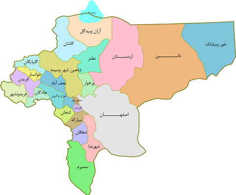 نقشه استان اصفهان